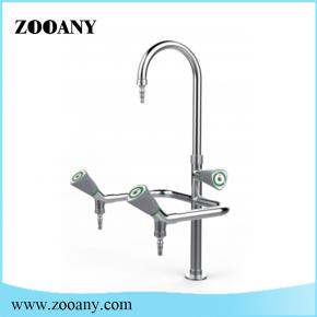 ZAKA1S Stainless steel triple outlet goose neck laboratory faucet