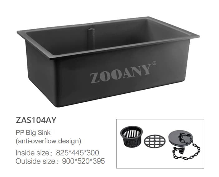 Length 900mm laboratory PP big sink