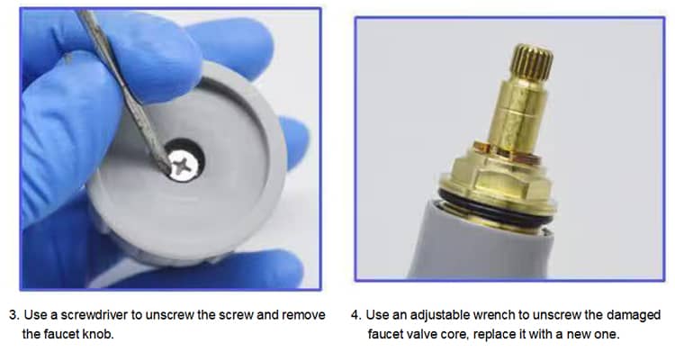 Second step-replace the valve core of the laboratory faucet Second step-replace the valve core of the laboratory faucet