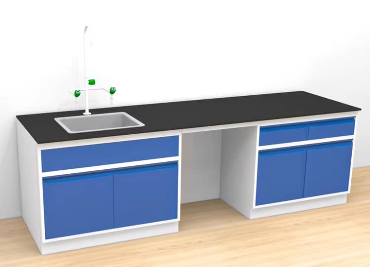 white sink for lab side bench