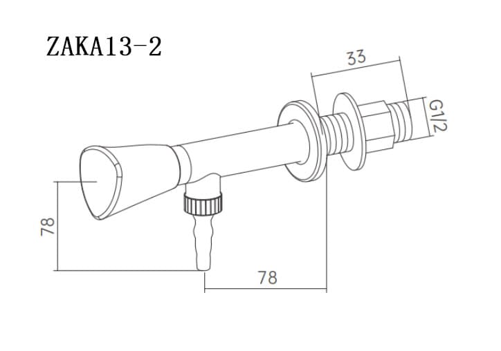 Single-Outlet Laboratory Faucet Drawing
